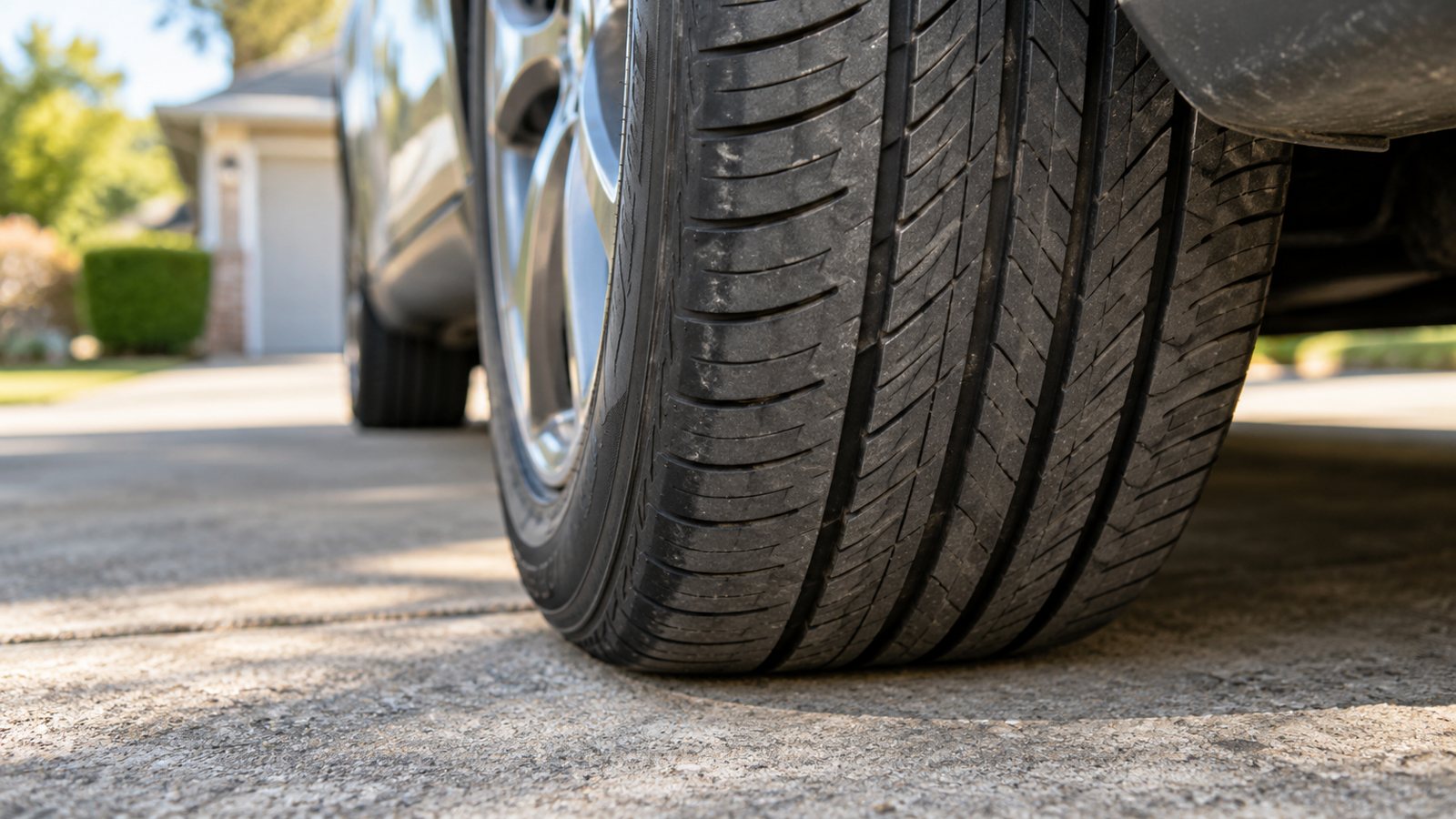 Close-up of tire tread (illustrative)